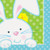 Unique 43561/U Easter Bunny Beverage Napkins, 16ct, 10", Multicolor