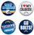 WinCraft NFL San Diego Chargers Round Button (4 Pack), 1 1/4"