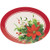 Creative Converting Christmas Poinsettia Oval Plastic Tray, 10" x 14", Multi-color