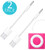 iPod Shuffle USB Charger - iPod Shuffle Charging [2-Pack] Charge SYNC Date Cable, Work with Apple iPod Shuffle 3rd, 4th, 5th, 6th Generation (White)