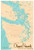 Olympic Peninsula Map Giclee Art Print Poster by Lakebound 12" x 18"