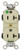 Leviton M8300-I Lev-Lok Modular Wiring Device 20-Amp, 125 Volt, Wide Body Duplex Receptacle, Straight Blade, Hospital Grade, Self Grounding, Ivory