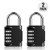 WONDER MASTER Combination Lock 4 Digit Combination Padlock Gate Locks for Gym Sports Locker Hasp Cabinet Fence Toolbox Lock Silver Black Lock