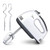 Hand Mixer Electric with 7-Speed Easy Button - Egg Beater Cake Mixers with 4 Attachments for Whipping Mixing Cookies, Brownies, Dough, Batters, Meringues (White)