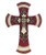 Old River Outdoors 11 1/2" Decorative Layered Tuscan Wall Cross Scrolly Fleur De Lis - Burgundy
