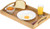 Serving tray bamboo - wooden tray with handles - Great for dinner trays, tea tray, bar tray, breakfast Tray, or any food tray - good for parties or bed tray