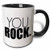 3dRose You ROCK. Ceramic Mug, 11oz, Black/White