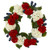 Nearly Natural 21 in. Geranium and Blue Berry Artificial Wreaths Multi