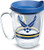 Tervis Air Force Forever Proud Insulated Tumbler with Wrap and Blue Lid, 16oz Mug, Clear