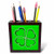 3dRose ph_77560_1 Lucky Green Four Leaf Clover-Tile Pen Holder, 5-Inch