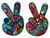 PatchClub 2 pcs Set Peace and Love Hand Fingers Patch Iron On/Sew On