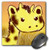 3dRose LLC 8 x 8 x 0.25 Inches Mouse Pad, Cute Giraffe Face Animals Cartoon Art (mp_32764_1)