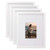 KINLINK 11x14 Picture Frames White, Wood Frames with HD Plexiglass for Pictures 5x7/8x10 with Mat or 11x14 Without Mat, Tabletop and Wall Mounting Display, Set of 4