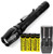 Wishdeal LED Flashlight, Portable Outdoor XM-L T6 Tactical Flashlights Torch with Adjustable Focus and 5 Light Modes, Rechargeable Battery and Charger