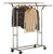 DecoBros Supreme Commercial Grade Double Rail Garment Rolling Rack, Chrome Finish