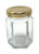 3.7 oz 110 ml Hexagon Glass Jar with Gold Metal Lid by Richards Packaging 12-pack