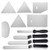 Artscope 4 Pieces Stainless Steel Icing Spatulas Cake Decorating Spatula Set with 6 Comb Icing Smoother Cake Scraper, Baking Cake Decorating Supplies (Set A)