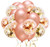 60 PCS 12 Inch Balloons, Upgraded Rose Gold Balloons + Confetti Balloons, Rose Gold and Gold Confetti Balloons, Latex Party Balloons for Wedding Graduation Birthday Parties Decorations
