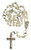 Iridescent 6mm Faceted Round Bead Wedding Rosary with Silver-Toned Eternal Links, Madonna Centerpiece and Crucifix, 19 Inches