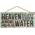 P. Graham Dunn Heaven Closer Home by Water Teal Distressed 10 x 4.5 Wood Wall Hanging Plaque Sign