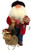 Santa's Workshop Leather Cowboy Santa Figurine, 15" Tall, Red/White/Brown/Blue