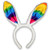 Rainbow Easter Bunny Rabbit Ears Headband Party Favor or Costume Accessory