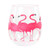 DEI 60296 Plastic Stemless Wine Glass 3.5 x 3.5 x 4.25 Pink