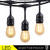 48Ft LED Outdoor String Lights with 15 Dimmable S14 Edison Bulbs, Shatterproof Commercial Grade Hanging Patio Lights for Deck Backyard Bistro Cafe Pergola Gazebo Wedding Garden Vintage Light Decor (Renewed)