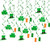 20 Pcs St Patrick's Day Hanging Swirls Decorations, Shamrock Clover Green Foil Swirls for St.Patrick's Day Irish Day Decorative Supplies