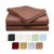 Crystal Trading 4-Piece Bed Sheet Set - Dobby Stripe - 100% Cotton Sateen - 300 Thread Count (Twin, Coffee)