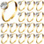 Whaline 72Pcs Gold Bridal Shower Diamond Rings, Adjustable Engagement Rings for Wedding Table Decorations, Bridal Shower Game and Party Favors