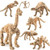 Assorted Dinosaur Fossil Skeleton Figures Toy for Kids 12 Pieces