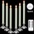 DRomance Flameless Window Candles with Remote and Timer, Battery Operated LED Taper Candles with Suction Cups Set of 6 Christmas Window Candles(Silver Holders)