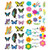 PARLAIM 18 PCS Butterfly Window Clings with 12 Flowers Window Clings Decals Anti-Collision Window Stickers to Deterrent Decal & Glass Decor to Alert Birds