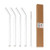 Glass Straws Clear Bent 9 inches x 10 mm Drinking Straws Reusable Straws Healthy Reusable Eco Friendly BPA Free 4 Pack with Cleaning Brush