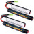 Melasta 2Pack 2/3A 8.4v 1600mAh Butterfly Nunchuck NIMH Battery Pack with Mini Tamiya Connector for Airsoft Guns