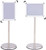 WeValor Adjustable Pedestal Sign Stand, 11 x17 Inch Floor Standing Poster Sign Holder with Round Corner, Vertical and Horizontal View Sign Displayed, Silver