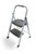 Rubbermaid RM-2W Folding 2-Step Steel Frame Stool with Hand Grip and Plastic Steps, 200-Pound Capacity, Silver Finish