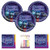 Onward Party Supplies Pack Serves 16: 9" Plates and Luncheon Napkins with Birthday Candles (Bundle for 16)