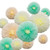 zorpia 12 Pcs Party Tissue Paper Pom Poms Kit (12", 10", 8", 6" Paper Chrysanth Flowers) for Wedding, Birthday, Baby Shower, Bachelorette, Nursery Decor, Ivory,Peach, Mint