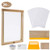 20 Pcs Screen Printing Starter Kit Include Instruction, 10 x 14 Inch Wood Silk Screen Printing Frame with 110 White Mesh, Screen Printing Squeegee, Plastic Scraper, Inkjet Transparency Film, Mask Tape