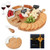 FunLect Bamboo Cheese Board Set  Serving Tray and Cheese Serving Platter. Round Cheese Board and Knife Set for Cracker and Brie. Large Charcuterie Board Set and Cheese Tray for Housewarming Gift