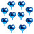 10 Pcs Blue Heart-Shaped Balloon 18 Inch Foil Balloon Mylar Balloon Happy Birthday Balloons Banner