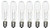 (Pack of 6) 15T6 15 Watt Tubular Light Bulb Candelabra E12 Base Clear Bulb