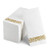 100 Disposable Guest Towels Soft and Absorbent Linen-Feel Paper Hand Towels Durable Decorative Bathroom Hand Napkins Good for Kitchen, Parties, Weddings, Dinners or Events White and Gold