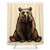 LIGHTINHOME Funny Bear Shower Curtain 60Wx72L Inch Brown Sitting Animal Beige Background Kids Boy Fabric Waterproof Bathroom Home Decor 12 Plastic Hooks