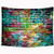 Riyidecor Graffiti Colorful Brick Tapestry Hip Hop Painting Tapestry Colorful Street Tapestry Artistic Wall Hanging Bedding Wall Art Decor Bathroom Fabric Home Dorm Living Room 51x59Inch