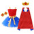Halloween Superhero Costumes for Kids Girls Birthday Party Supergirl Cosplay Tutu Dress Costume with Mask and Cape (Royal Blue, X-Large(7-8Y))