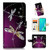 for Samsung S10, 6.1 inch 4G Only, Fancy Art Wallet Flip Phone Case Cover, A23011 Purple Dragonfly 23011