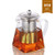 Glass Teapot with Infuser, 950ml/32oz Clear High Borosilicate Glass Tea Pot with Removable Tea Strainers for Loose Leaf Tea, Heat Resistant Loose Leaf Teapot, Safe on Microwavable and Stovetop